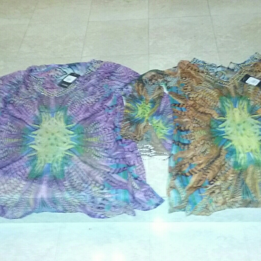 Set of 2 Sheer Indian Shirts XL